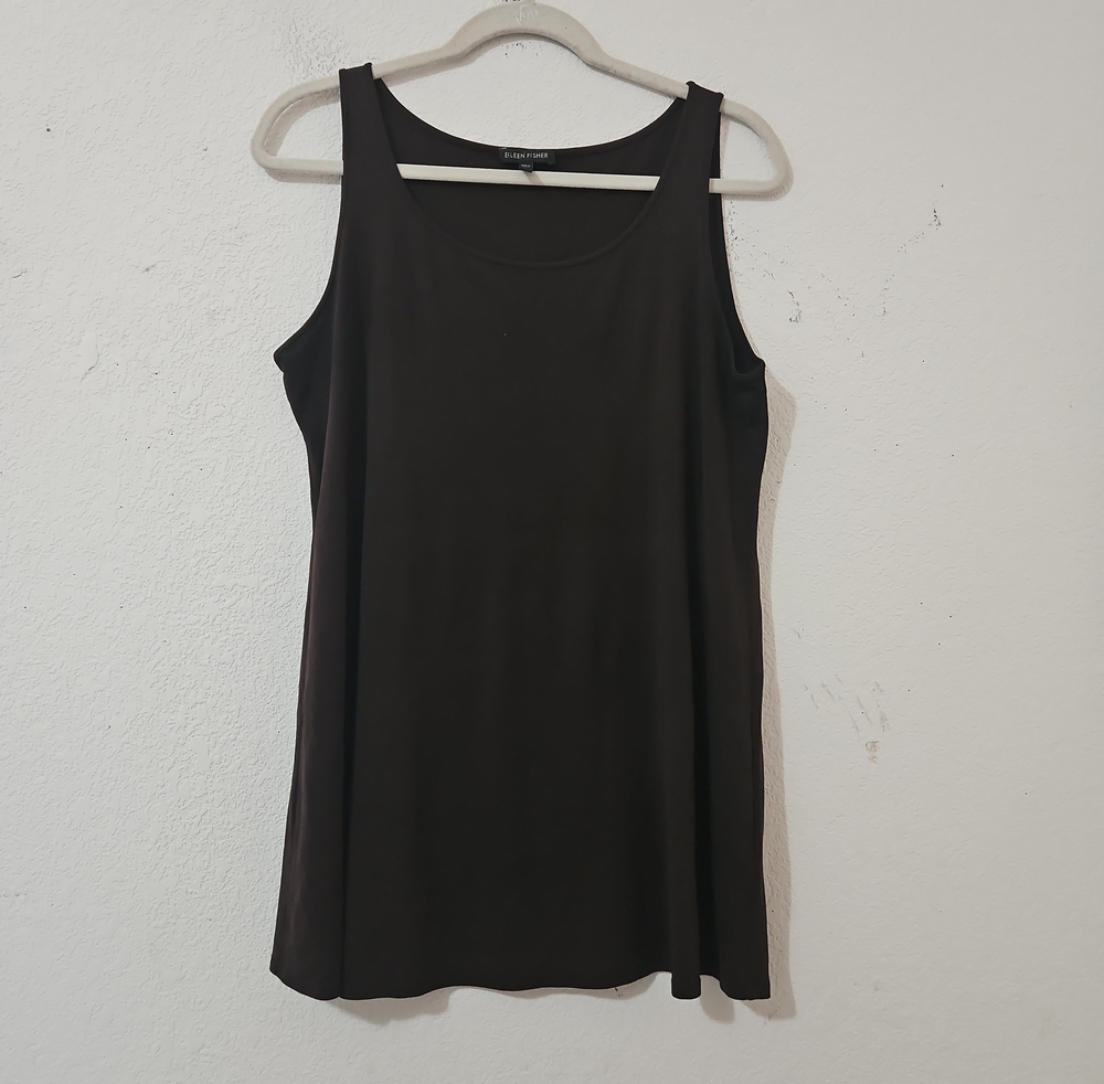 Eileen Fisher 100% Silk Tank Top Brown Size Medium